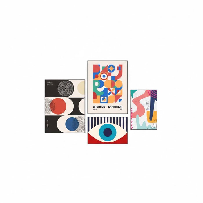 Wallity Pintura Decorativa de MDF Mdf - 00133, 4 Piezas, Multicolor Wallity Pintura Decorativa de MDF Mdf - 00133, 4 Piezas, Multicolor